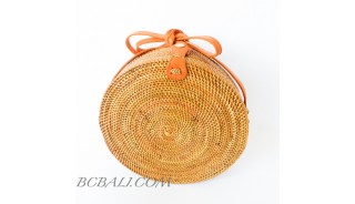 Circle Round Bags Rattan Ata Grass Hand Woven 100% Handmade